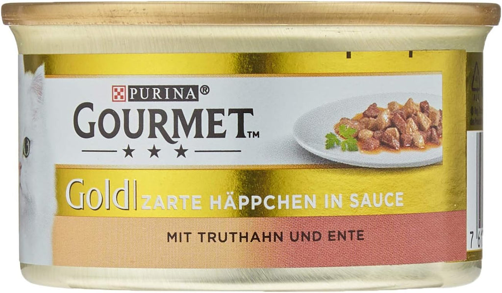 Gourmet Gold Nassfutter Katzen Haeppchen Sauce Lachs & Huhn 12x85g verschiede