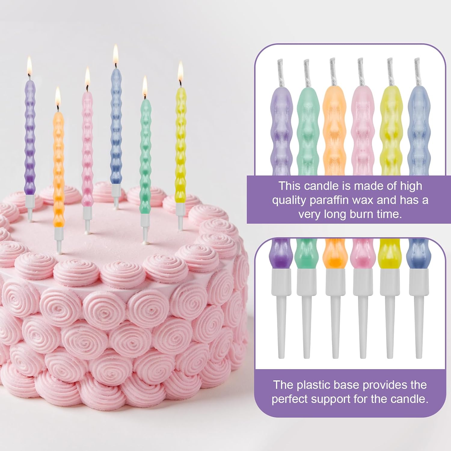 24× Geburtstagskerzen Bunt Spiral Kerzen Fuer Torte Geburtstag Jubilaeum