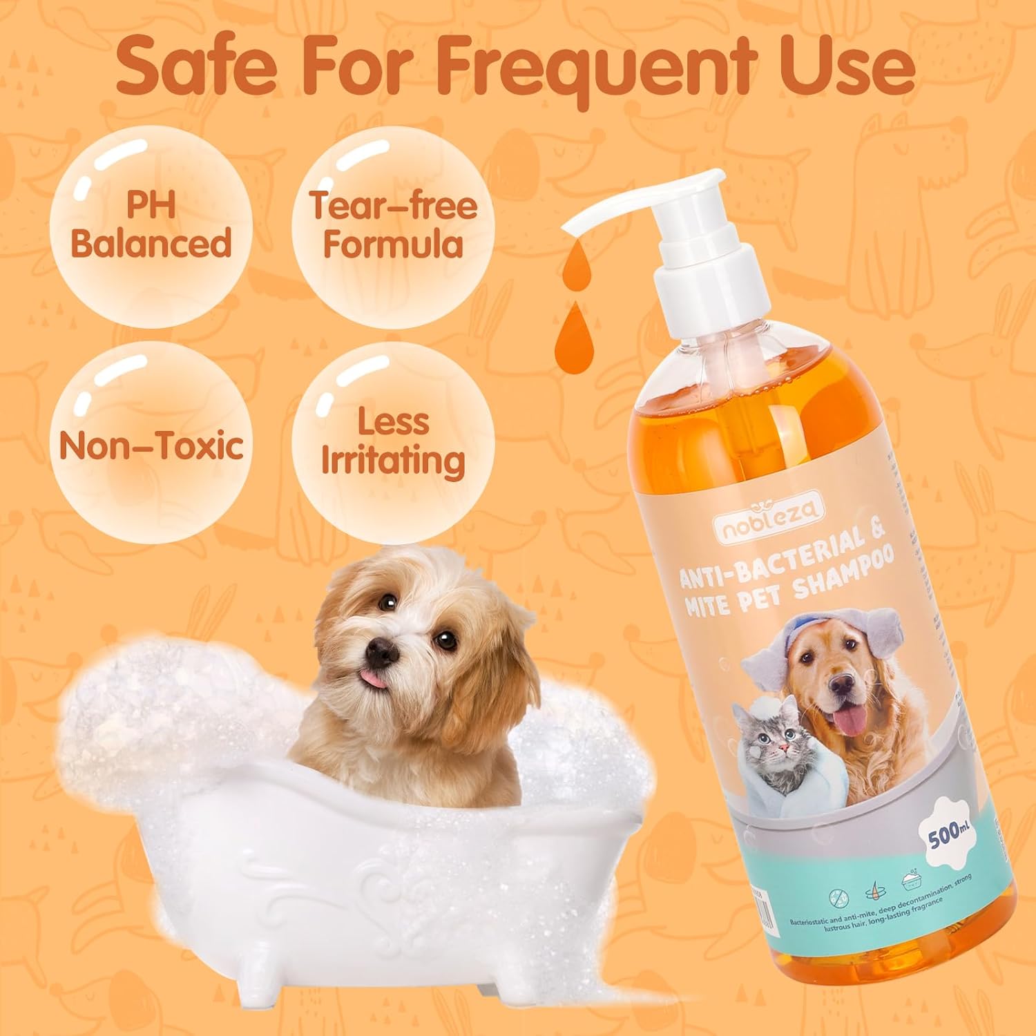 Nobleza Hundeshampoo gegen Juckreiz Milben Pilz Floh, sensitive, verschied