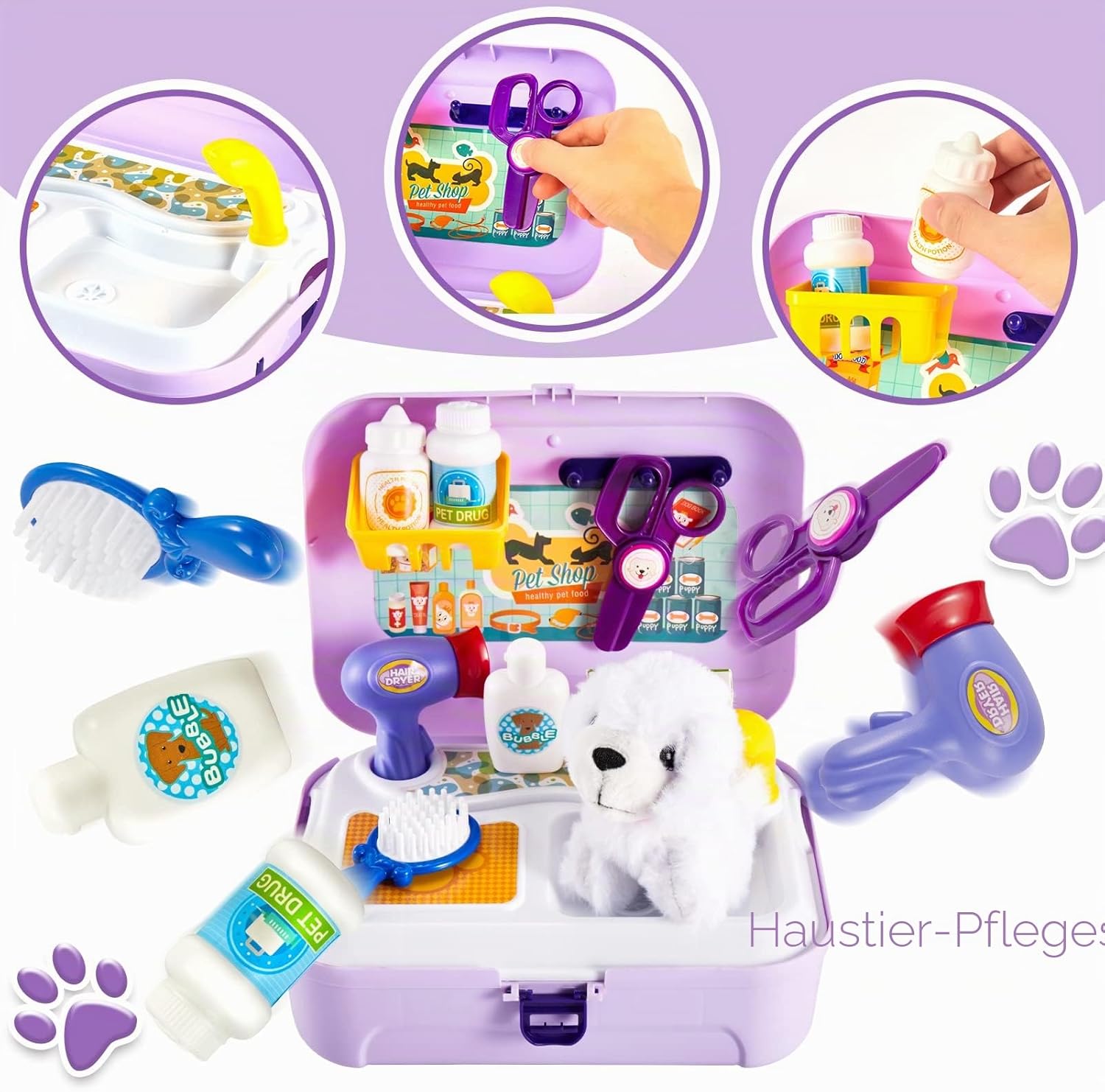 Tierarztkoffer Kinder Tierarzt Spielset verschiedene Farben Rollenspiel Geschenk