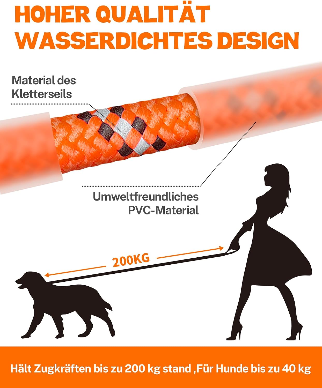 Toozey Schleppleine Hund 5m-20m wasserdicht reflektierend Trainingsleine