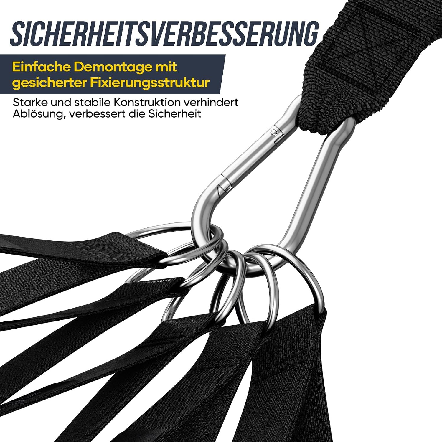 Fokky Resistance Bands Set 5 Baender mit Tueranker, Griffen und Knoechelriemen
