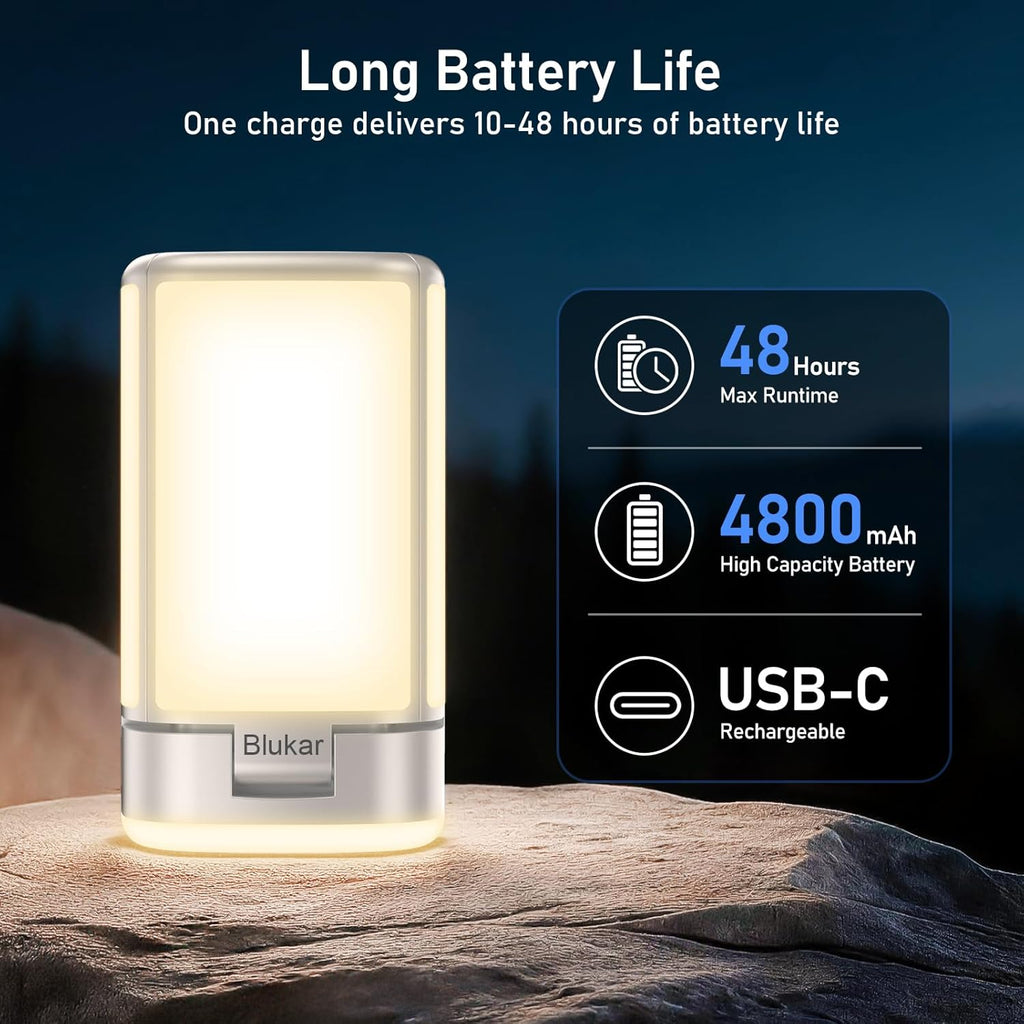 Blukar LED Campinglampe 116 LEDs USB‑C wiederaufladbar 7 Lichtmodi Zeltlampe