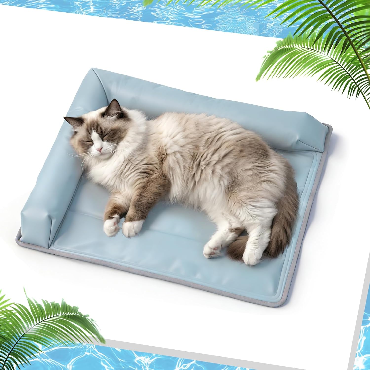 XIAPIA Hundekuehlmatte 48x58 cm mit 8cm Rand selbstkuehlend wasserdicht