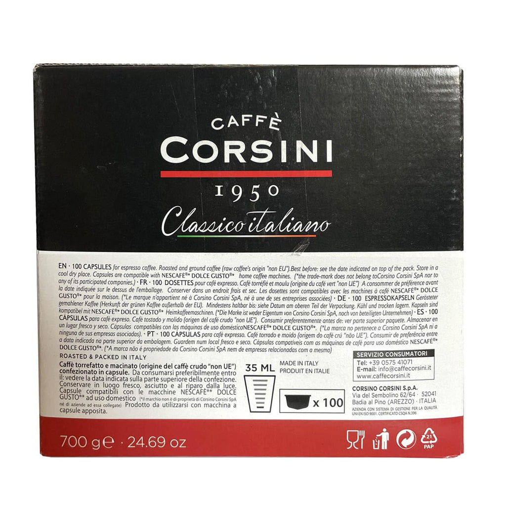 Caffè Corsini kompatible Dolce Gusto Kapseln Klassisch Italienisch Kraeftig