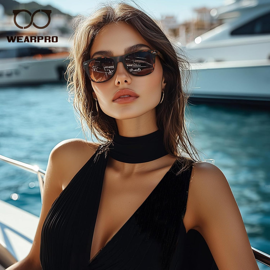 Polarisiert Sonnenbrille Unisex rechteckig UV400 Schutz Vintage Retro Eckig