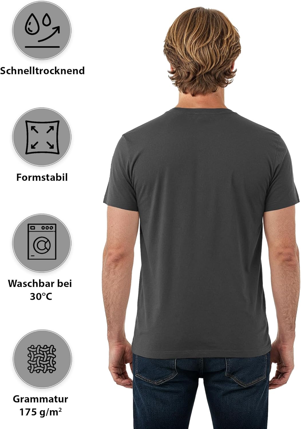 ALPIDEX Herren T-Shirt 5er Set Rundhals 100% Baumwolle einfarbig S-5XL