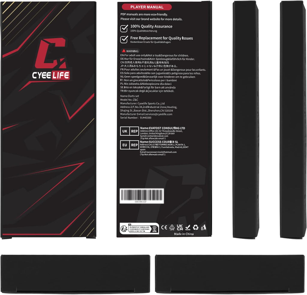 Cyeelife Softdart Pfeile 18 Stueck Kunststoffspitze Set Profi Softdarts