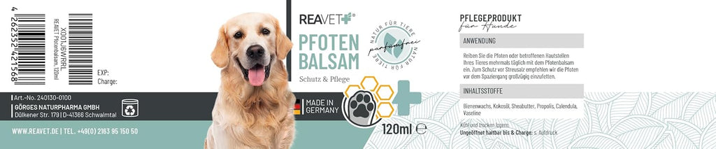 ReaVET Pfotenreiniger Pfotenschaum Hamamelis Gurke Hund Pfotenpflege