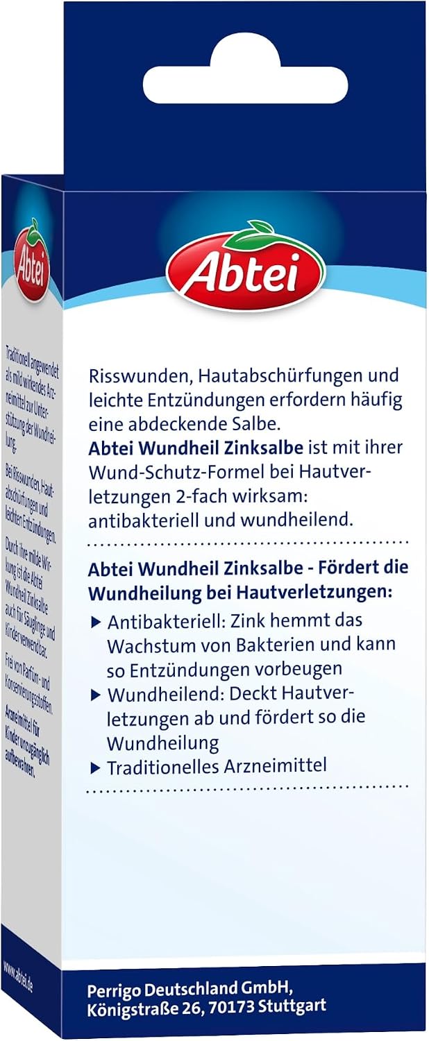 Abtei Wundheil Zinksalbe - Salbe mit Zink zur Wundheilung - antibakteriell und e