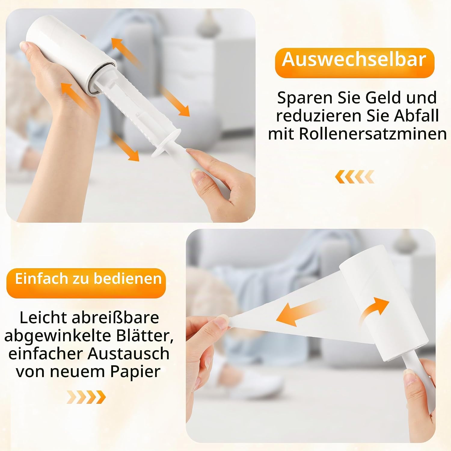Fusselroller 20 Rollen mit 2 Abrollern und 60 Blatt pro Rolle
