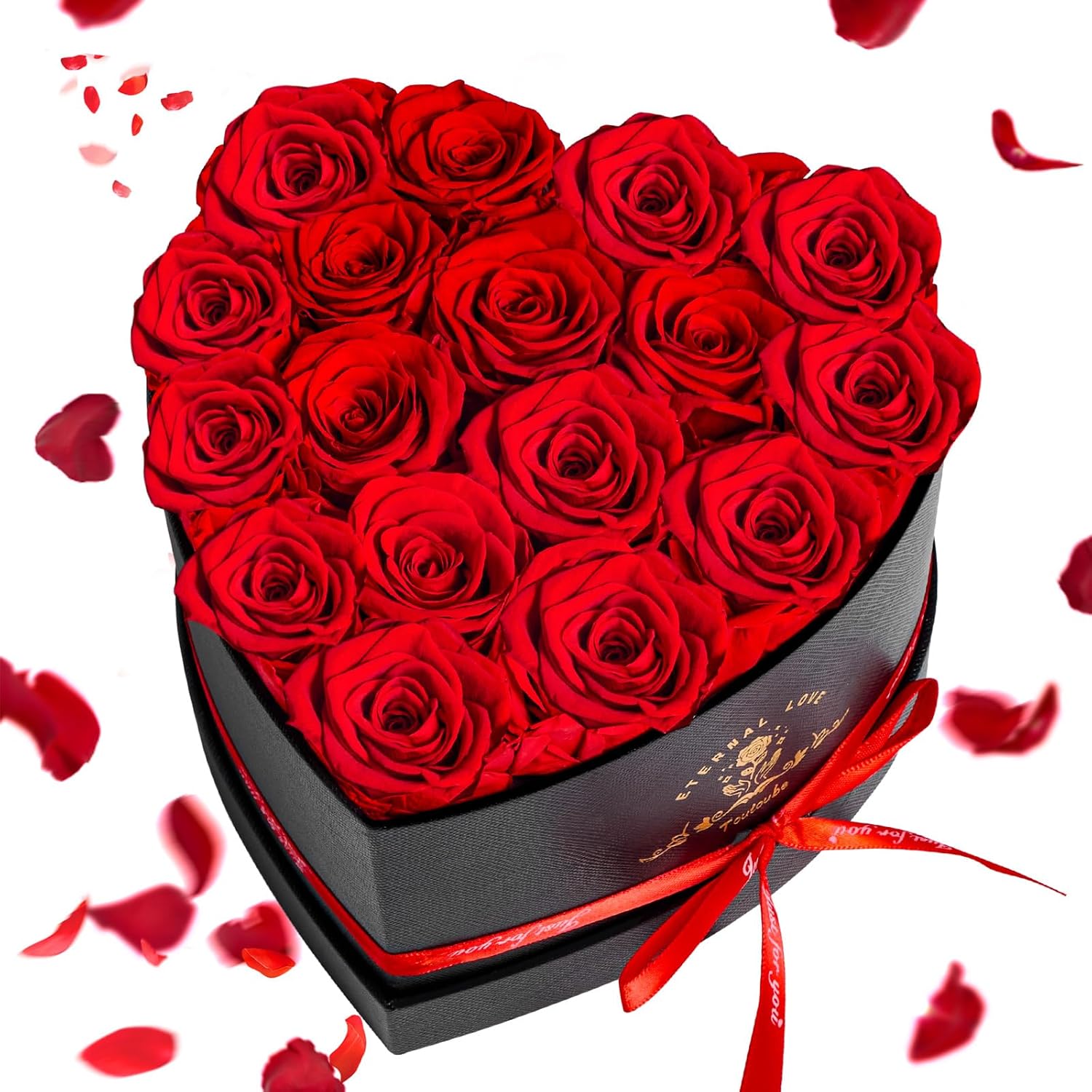 17 Infinity Rosen Valentinstag Geschenk fuer Frauen - ewige rote Rosen