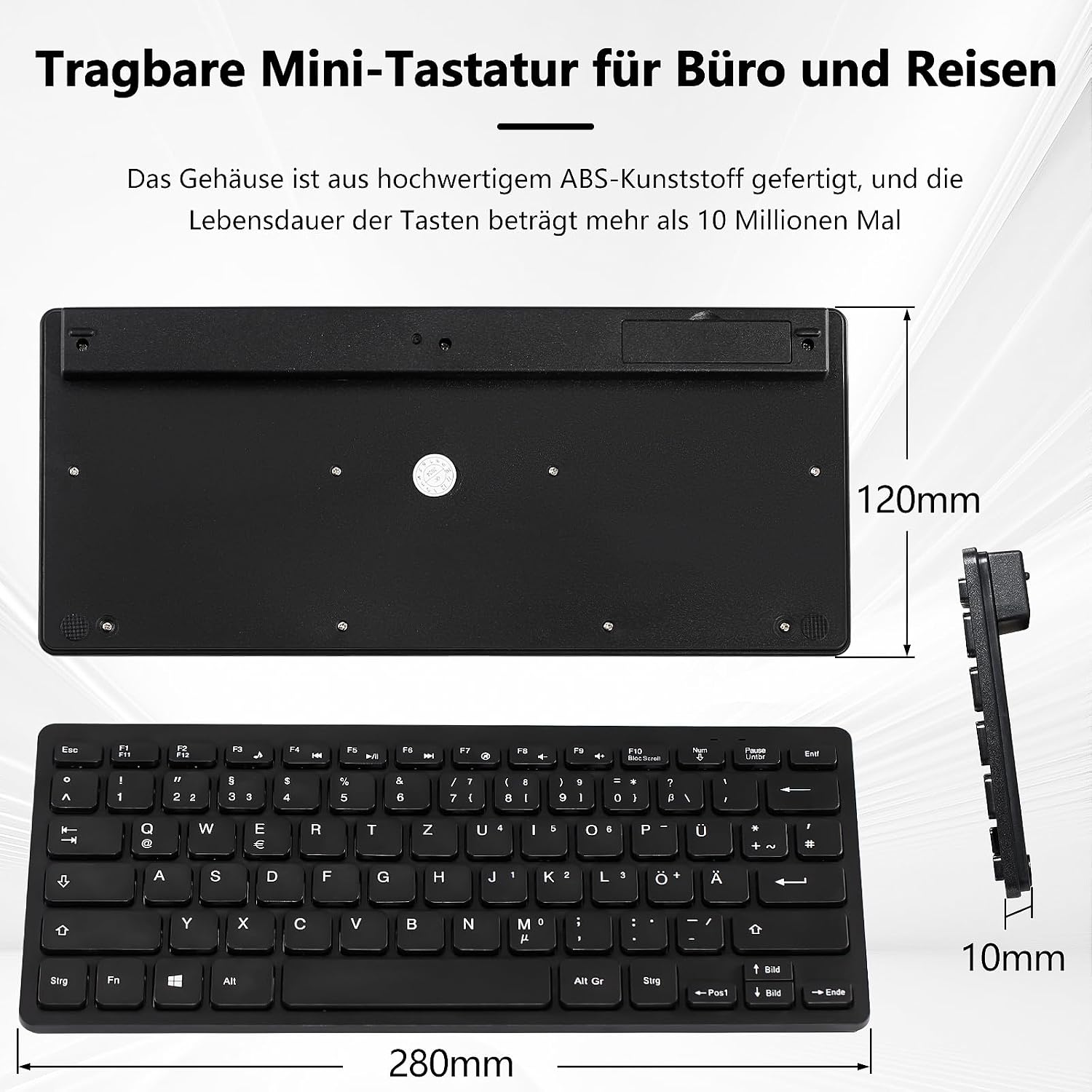CUQI Mini Tastatur 78 Tasten kabelgebunden USB-A ergonomisch kompakt