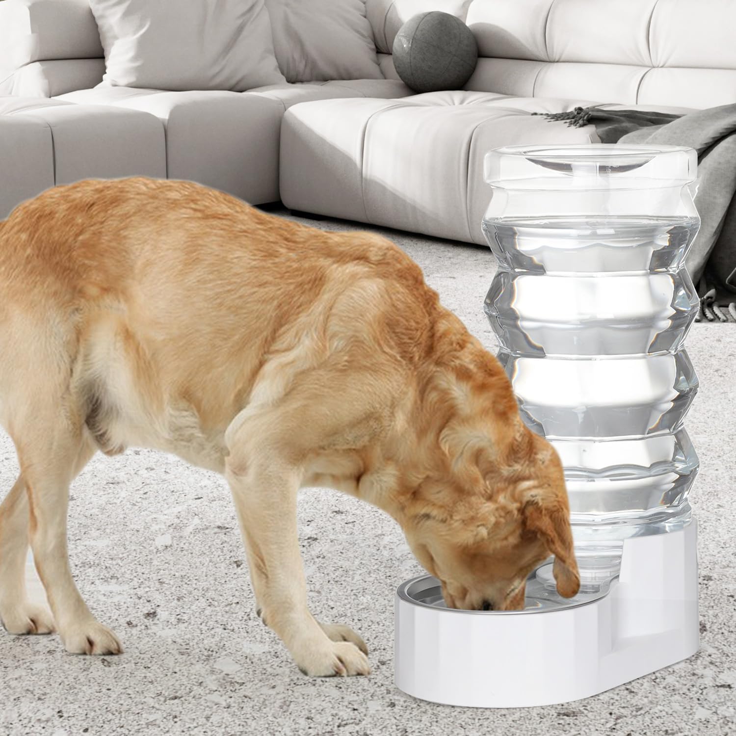 Sfozstra Automatischer Wasserspender Hund Edelstahl Schwarz Aktivkohle