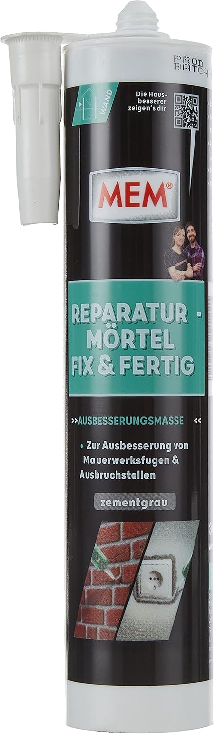 MEM Reparaturmoertel Zementgrau fuer Innen und Aussen