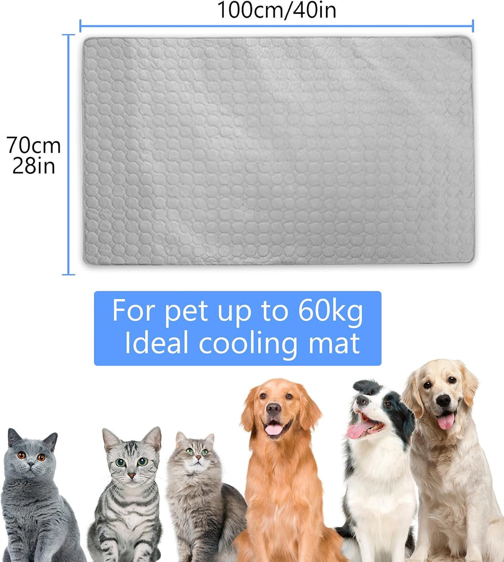 Kuehlmatte fuer Hund und Katze 70x100 cm Waschbar Dunkelbraun selbstkuehlend