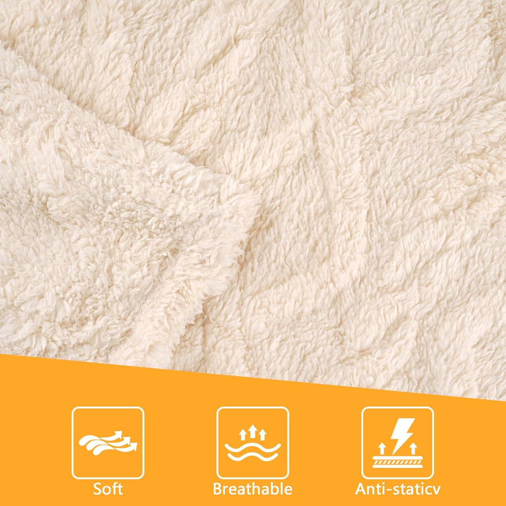 Hundedecke 70×100 cm Fleece flauschig waschbar beige fuer Hunde Katzen