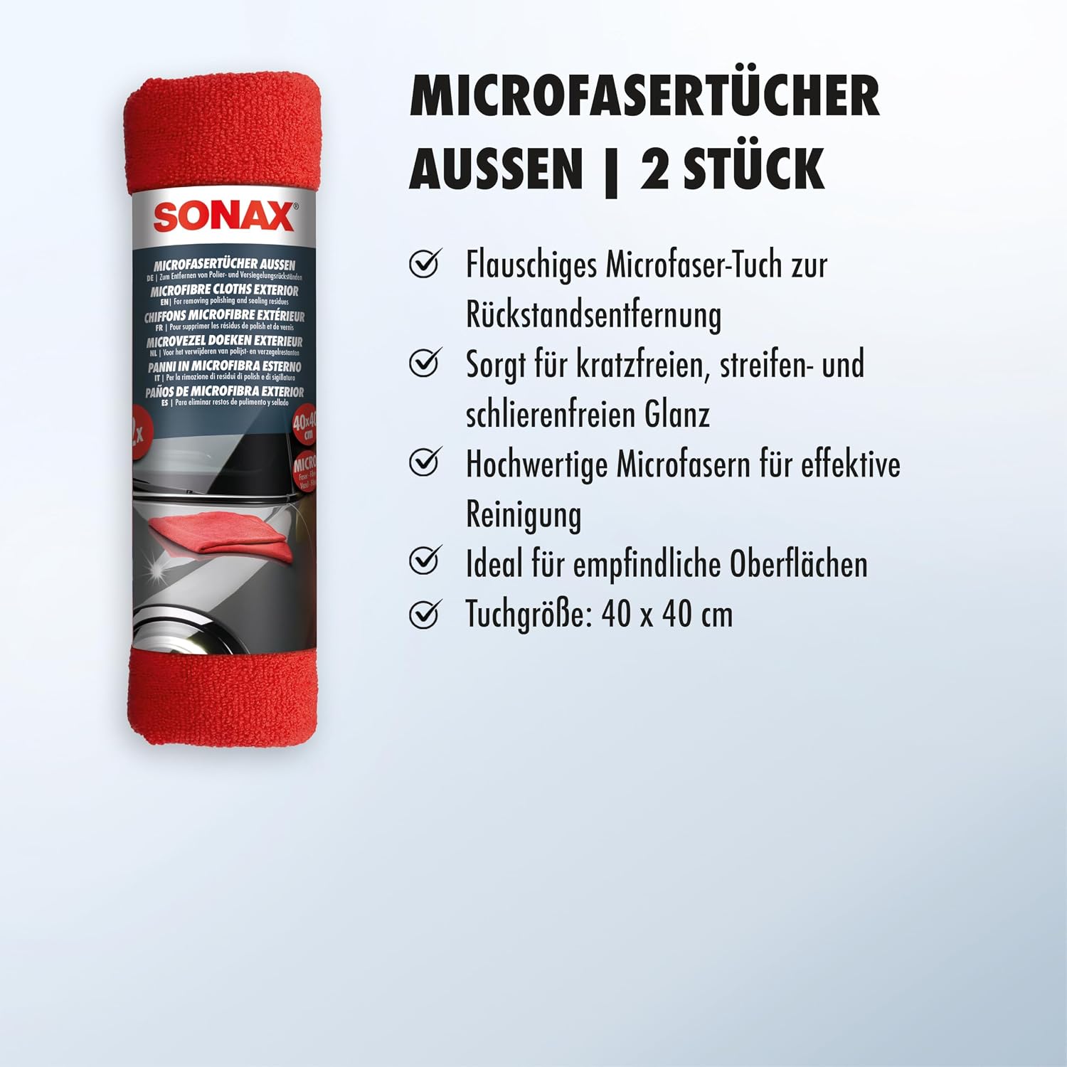 Sonax Microfasertuch 2 Stueck Autopflege Lackpflege Poliertuch