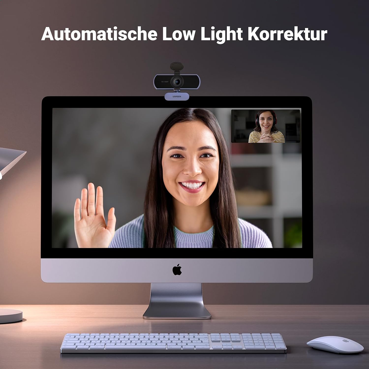 UGREEN Webcam 1080p Full HD USB mit Mikrofon 90° Sichtfeld