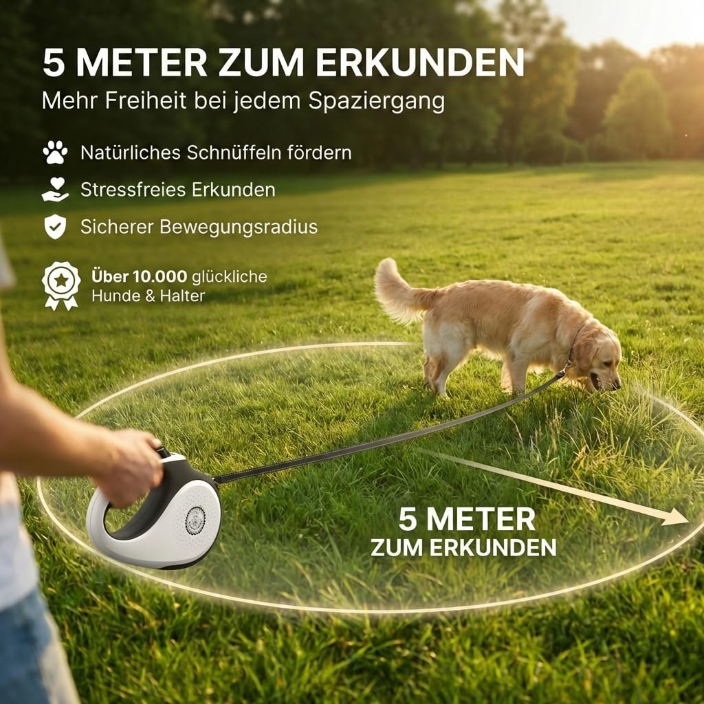 HUND IST KOeNIG ausziehbare Hundeleine 5m-8m bis robuster Griff