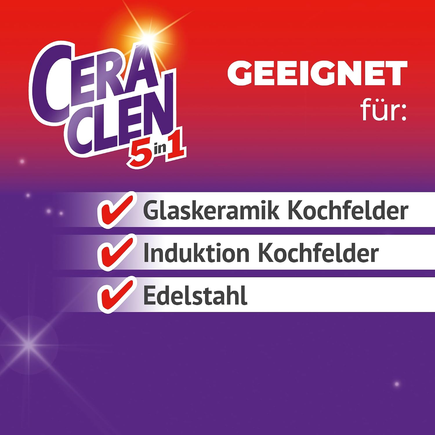 Ceraclen Kochfeldreiniger 200 ml fuer Glaskeramik Induktion Edelstahl