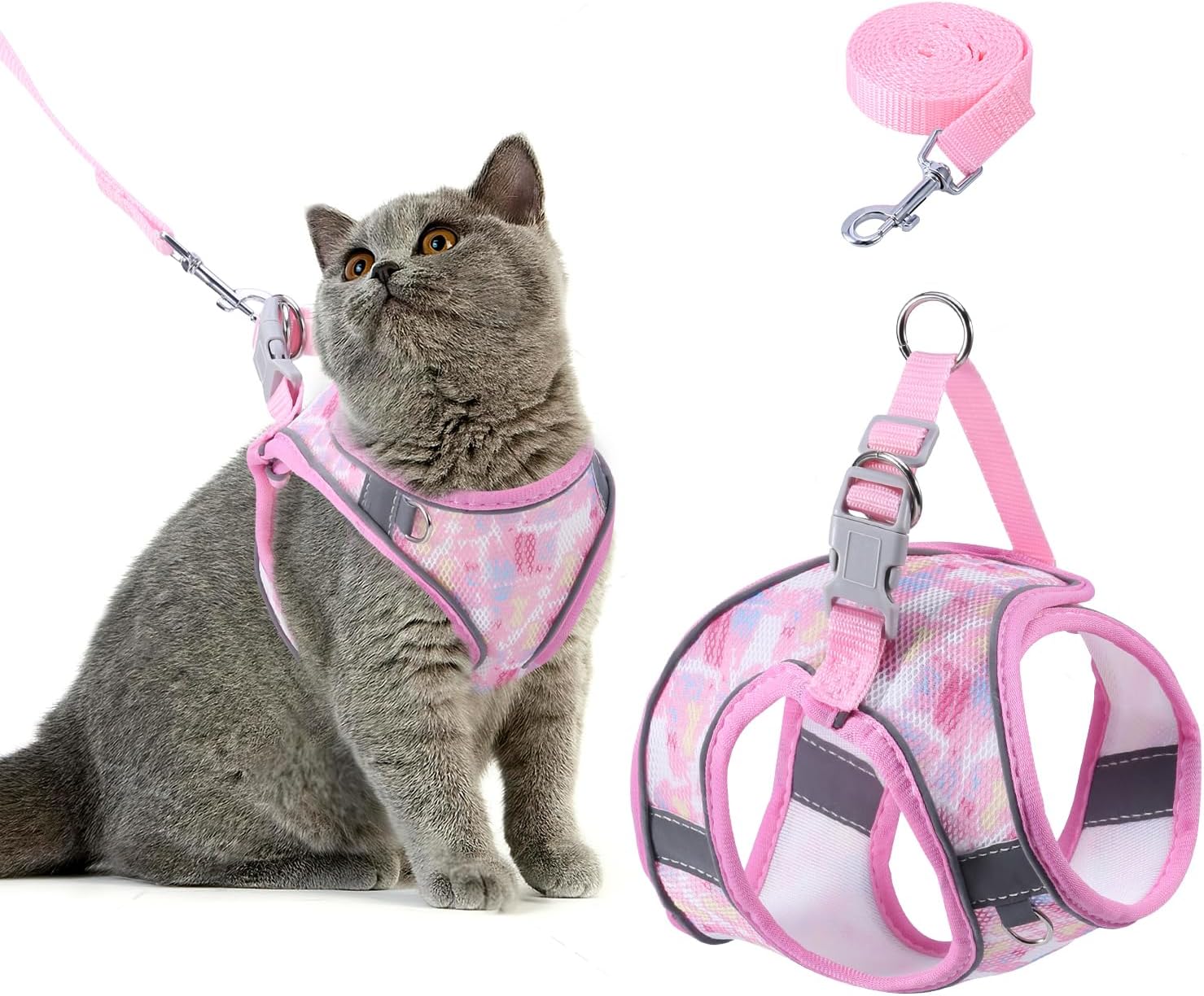 Brifit Katzengeschirr verstellbar XXS Blau mit 150 cm Leine, reflektierend