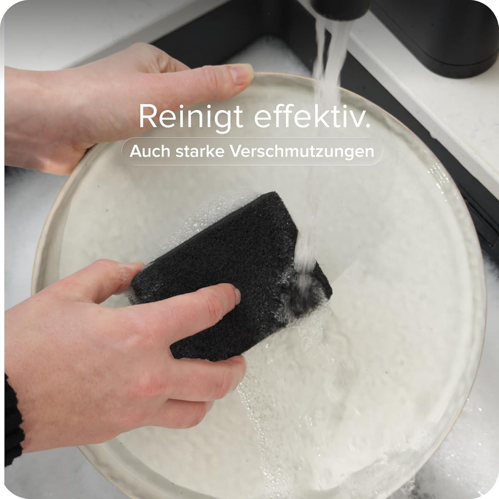12er Set Kuechenschwamm Schwarz Spuelschwamm Geschirrschwamm