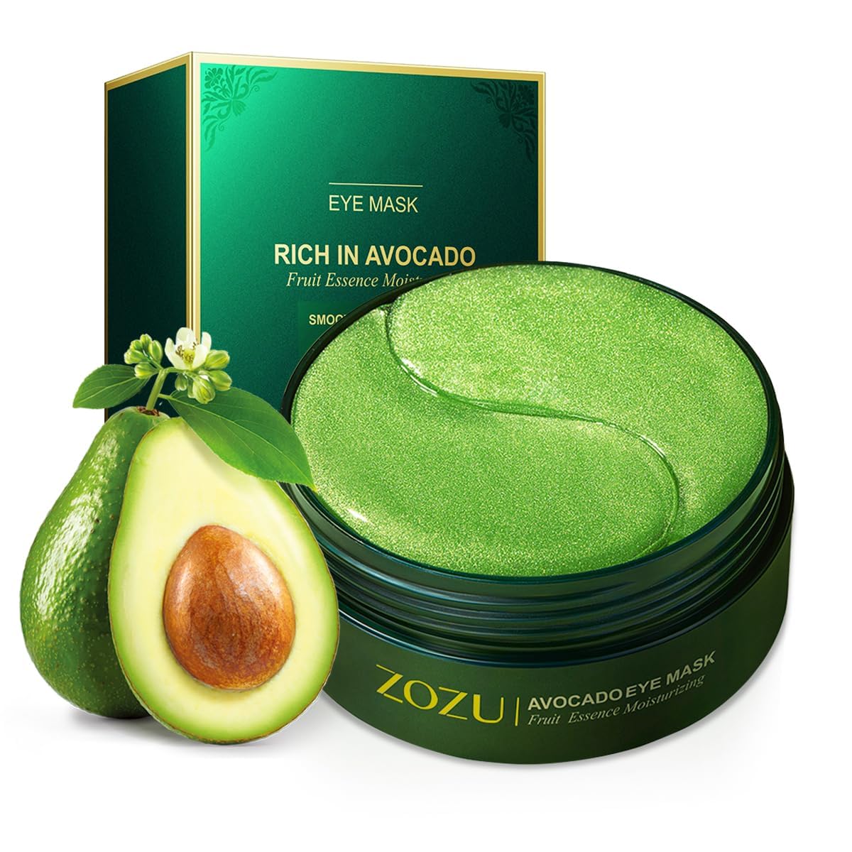 Augenpads 60 Stueck Hyaluron Avocado gegen Augenringe Falten