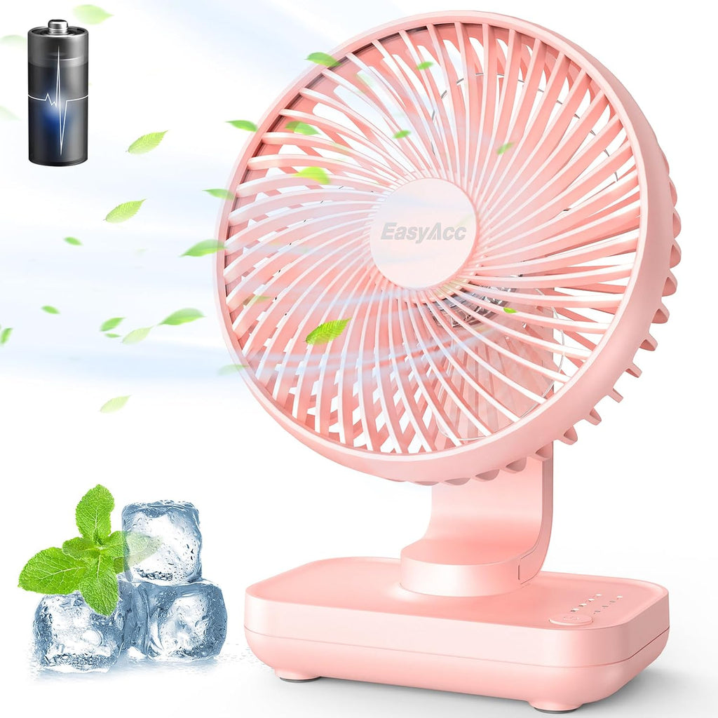 EasyAcc Tischventilator USB Akku 4000 mAh, tragbar, 4 Stufen, schwarz
