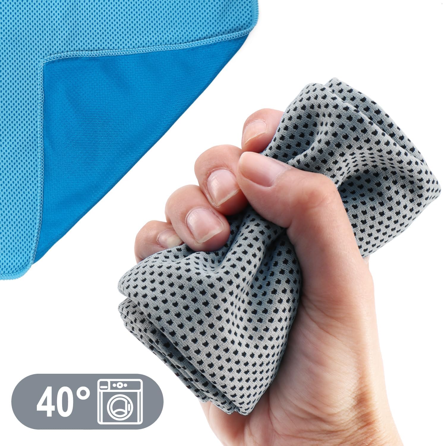 com-four® 3X Kuehlhandtuch - Cooling Towel Kuehltuch - kuehlendes Tuch bei Hitze, M