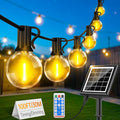 Solar Lichterkette aussen 15m G40 LED 21 Birnen dimmbar 8 Modi mit Fernbedienung