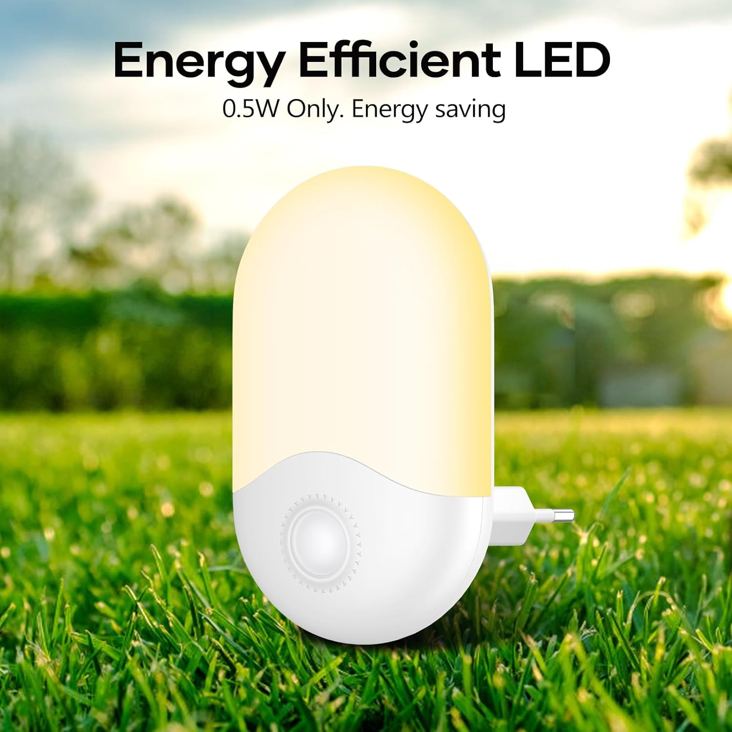 LED Nachtlicht Steckdose mit Daemmerungssensor 2er Set warmweiss 30 lm