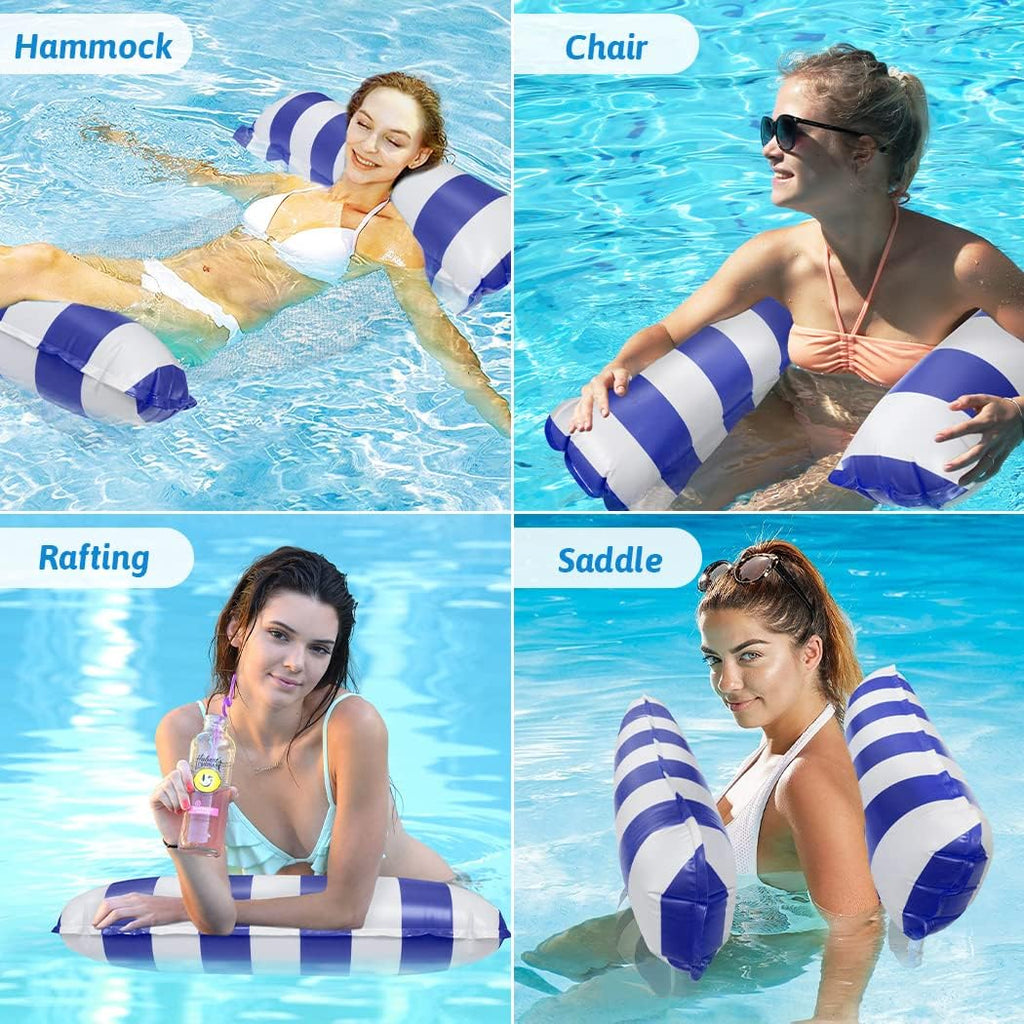 Idota Wasserhaengematte XL 4-in-1 mit Netz, aufblasbar, 2 Stueck