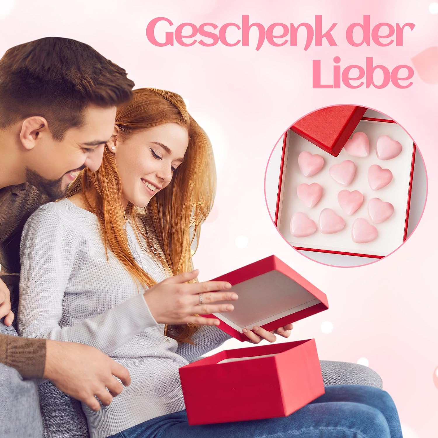 15× Rosenquarz Herzstein Kristalle Edelsteine Geschenk Liebe Heilung
