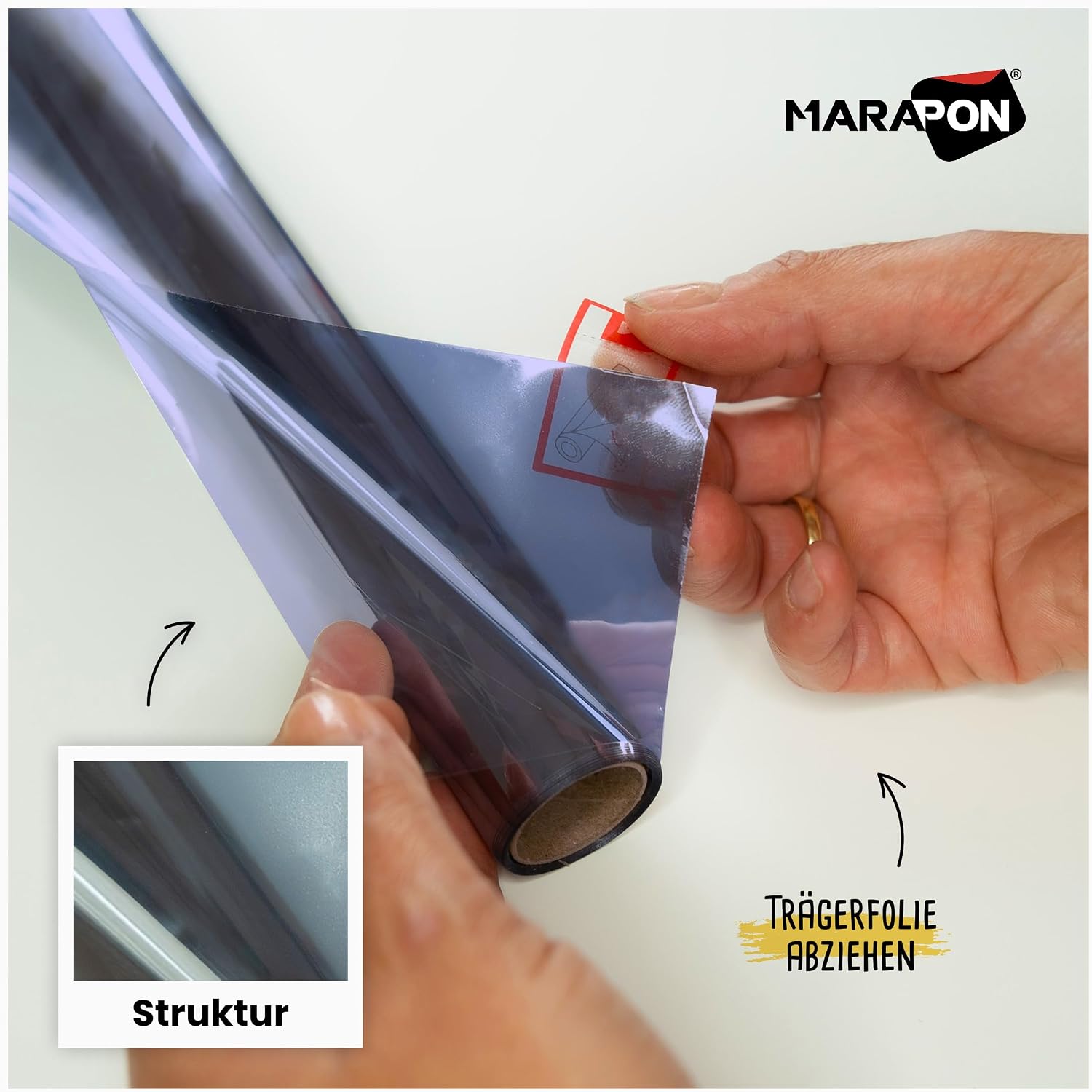 MARAPON Fensterfolie selbstklebend Sichtschutz Milchglasfolie Anti-UV 1,05x2 m (