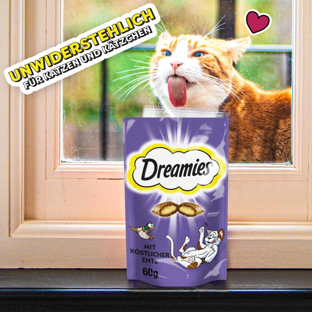 Dreamies Katzensnacks 12x60g () verschiedene Sorten Huhn Kaese Lachs