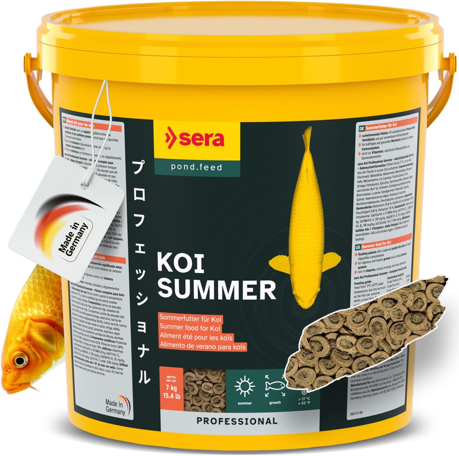 sera Koi Professional Summer Koifutter Ringkernpellets 17°C+