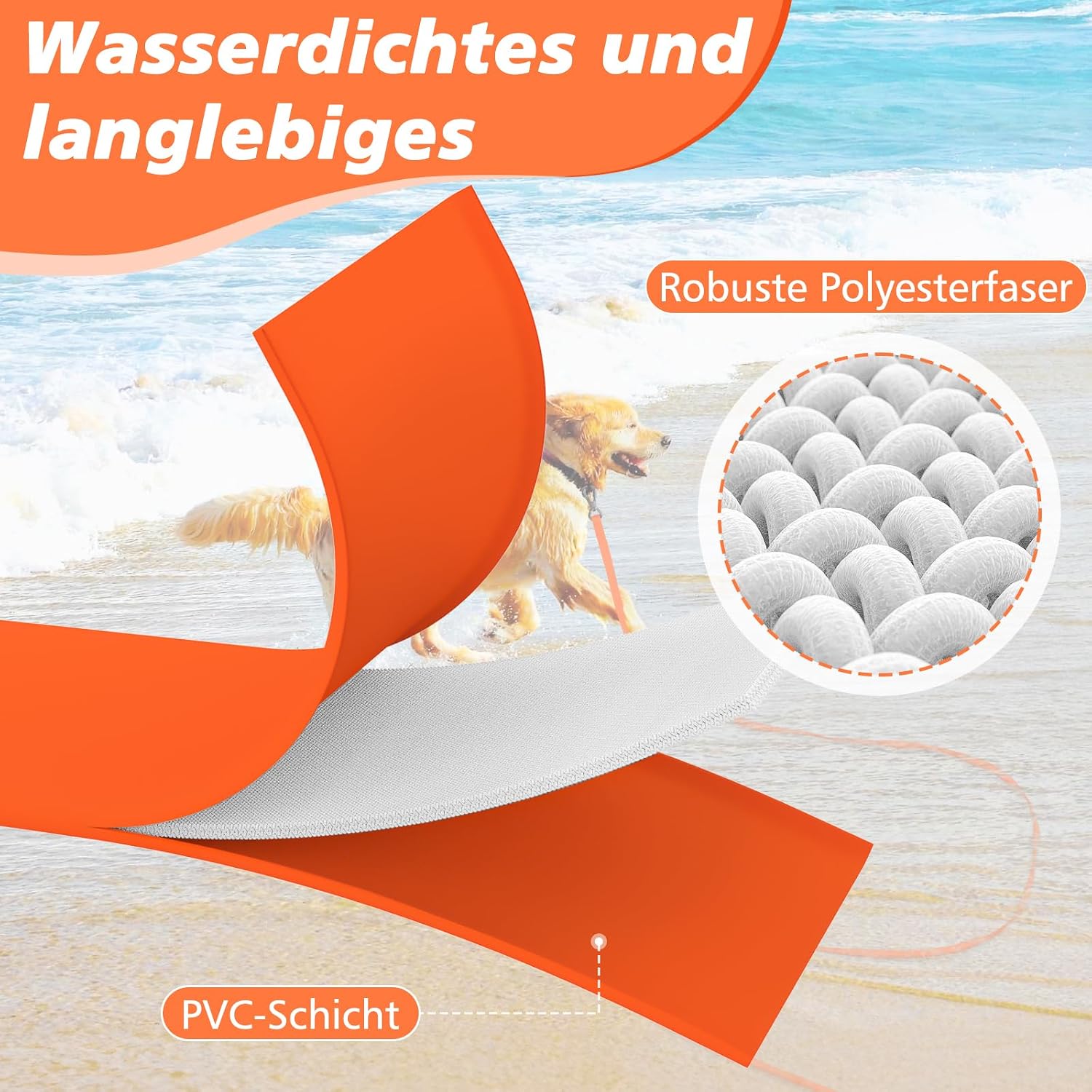 XBEN Schleppleine gummiert wasserdicht mit Karabiner 3m-30m