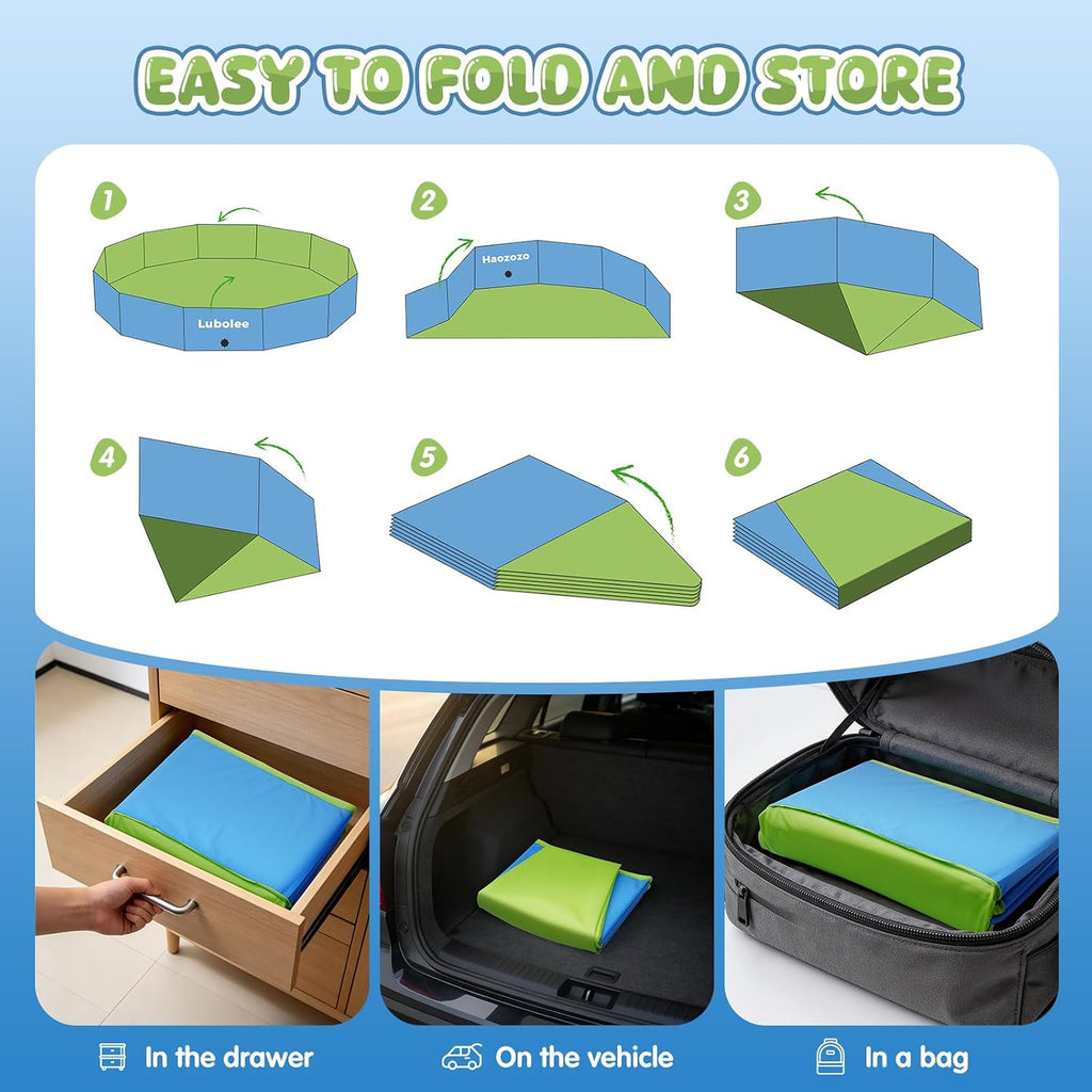 Faltbarer Hundepool 120 x 30 cm aus verdicktem PVC mit rutschfester Oberflaeche