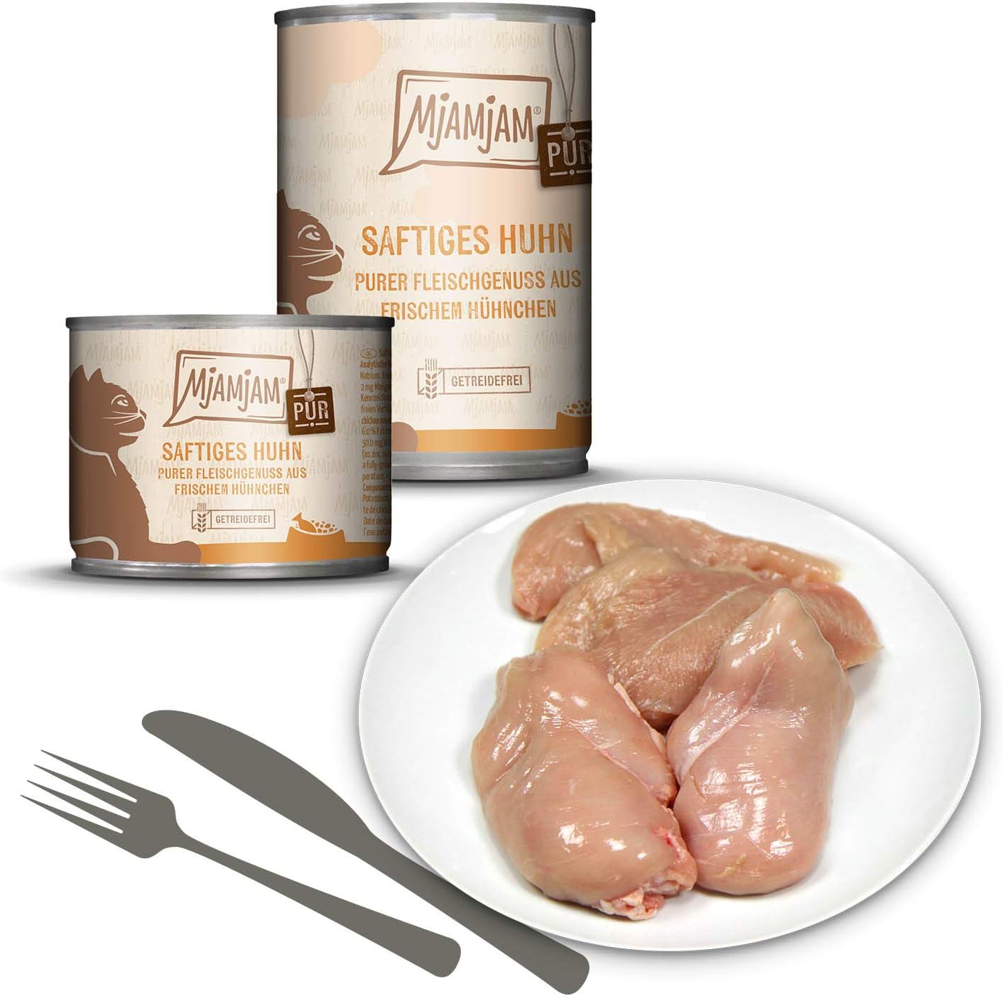 MjAMjAM Nassfutter Katze Huehnchen getreidefrei 6x400g