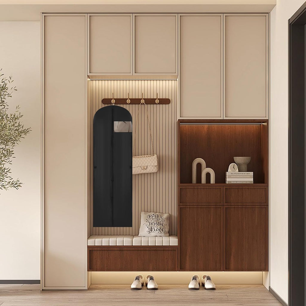 2er Set Kleidersaecke 180x60 cm faltbar staubdicht Schwarz