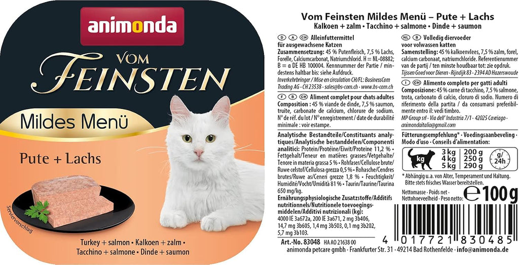 Animonda Vom Feinsten Mildes Menue Katzenfutter Pute 32x100g verschiedene Sorten