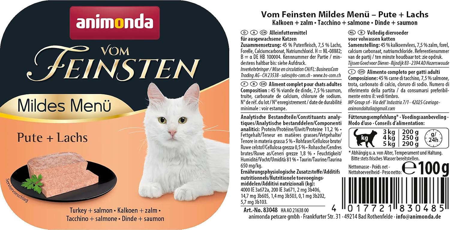 Animonda Vom Feinsten Mildes Menue Katzenfutter Pute 32x100g verschiedene Sorten