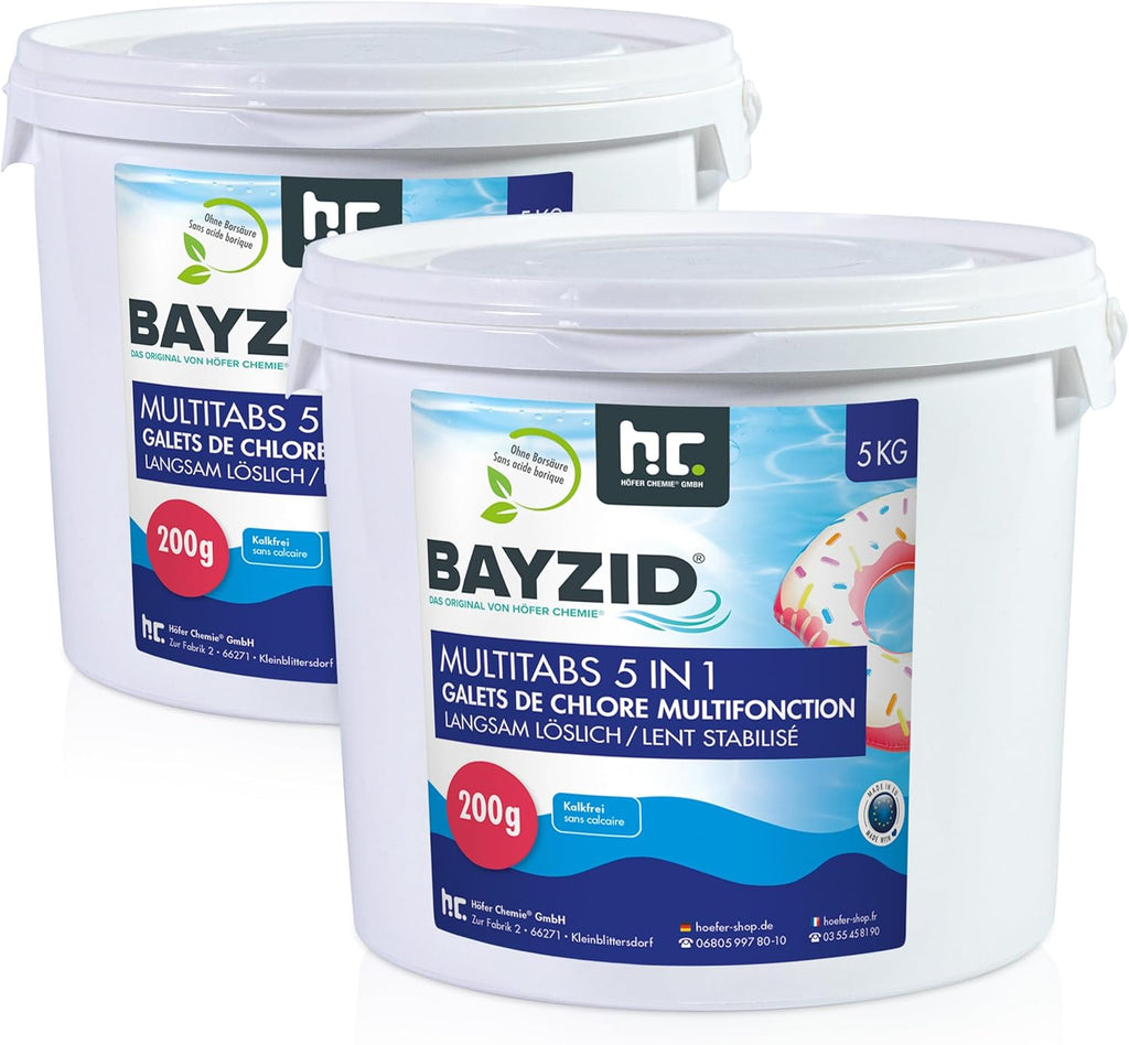 BAYZID Chlor Multitabs 5in1 Chlortabletten Poolpflege