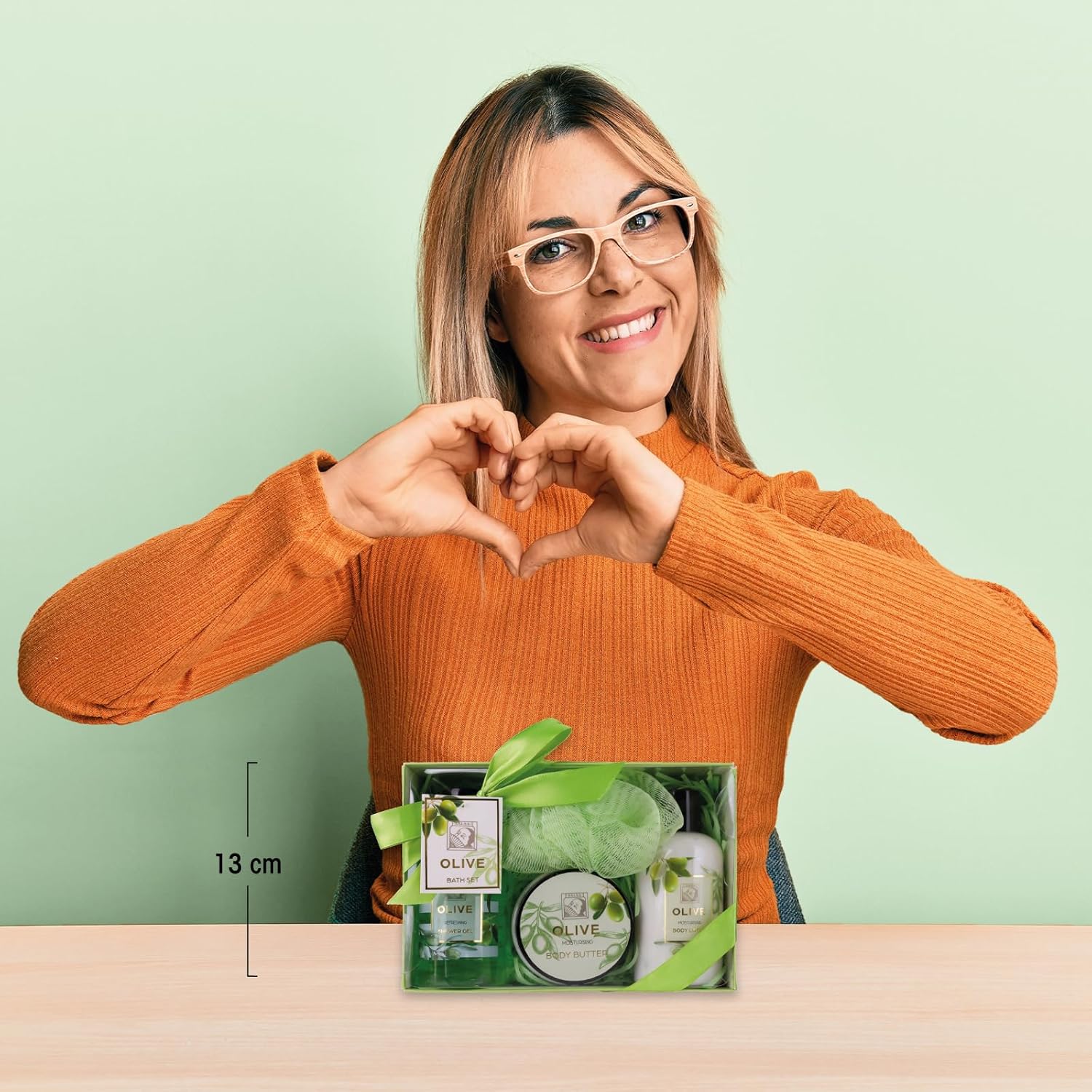 Accentra Duschset Olive 4-teilig Damen Geschenkbox Wellnesspflege