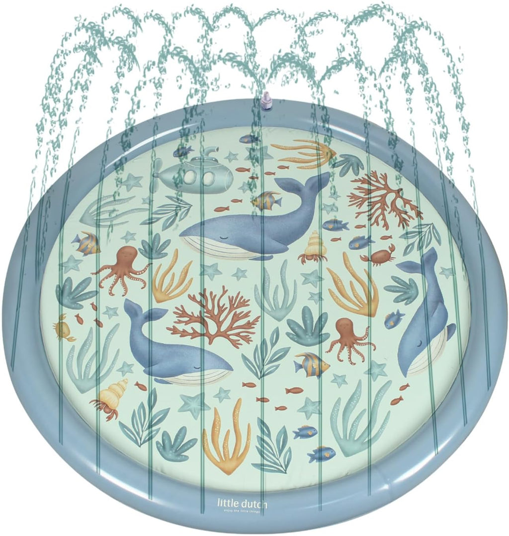 Little Dutch Sprinkler Wasser-Spielmatte 150 cm Ocean World blau ab 2 Jahre