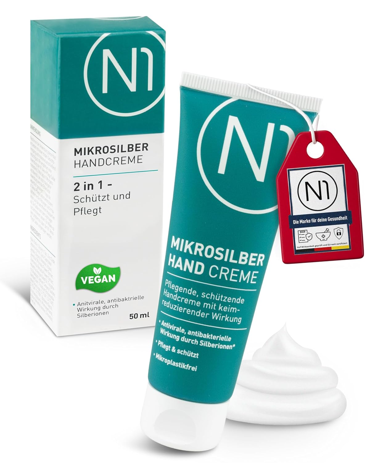 N1 Mikrosilber Handcreme fuer sehr trockene Haende mit Desinfektion