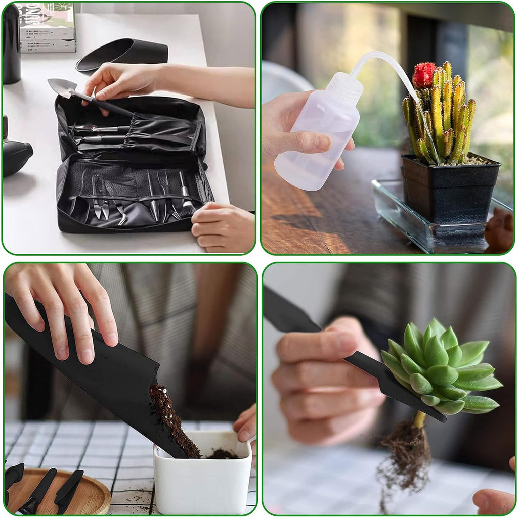 28-teiliges Gartenwerkzeug Set mit 50x50 cm Wasserdichter Umtopfmatte