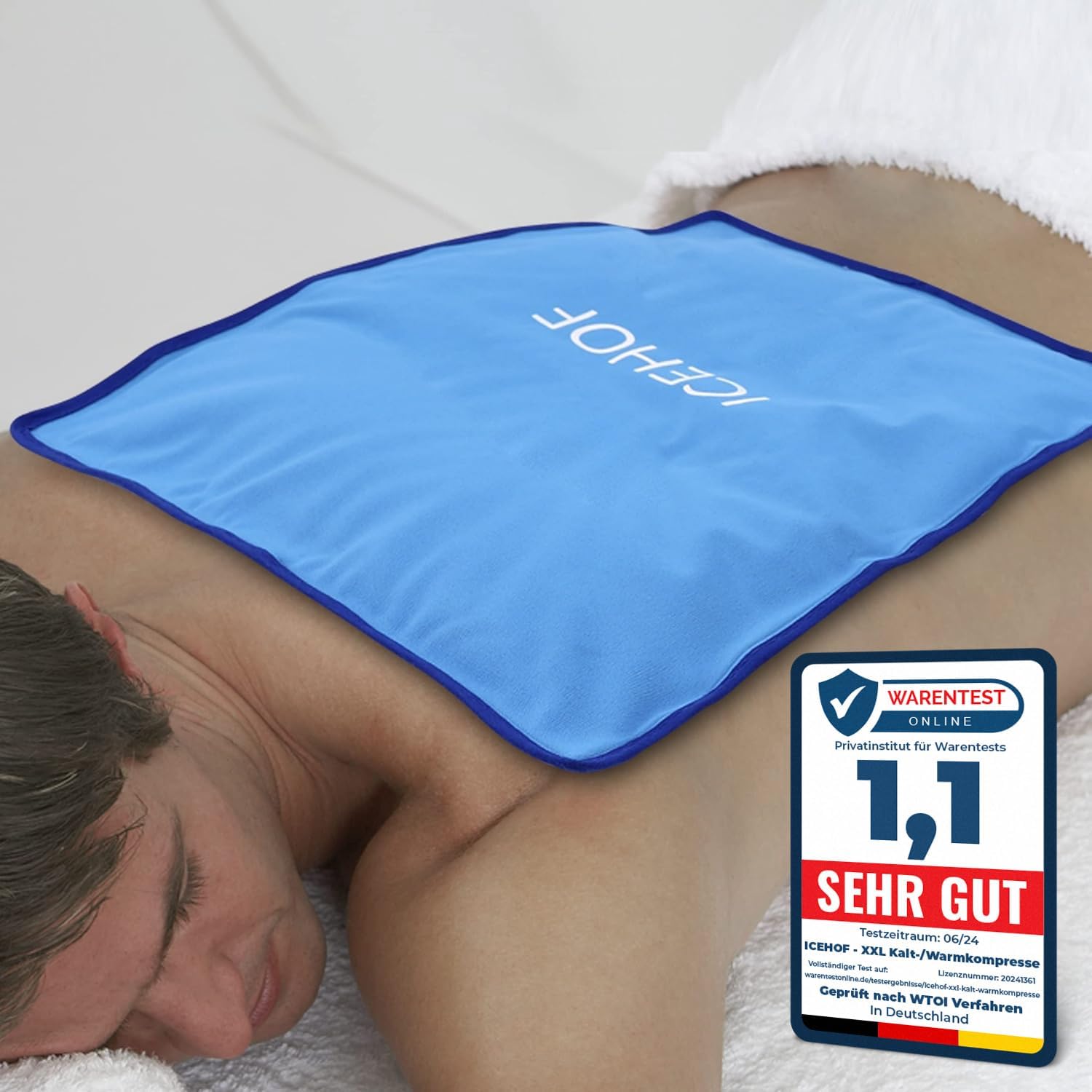 ICEHOF Kuehlkissen Gel XXL 38x28 cm wiederverwendbar Kuehlpack Kuehlkompresse