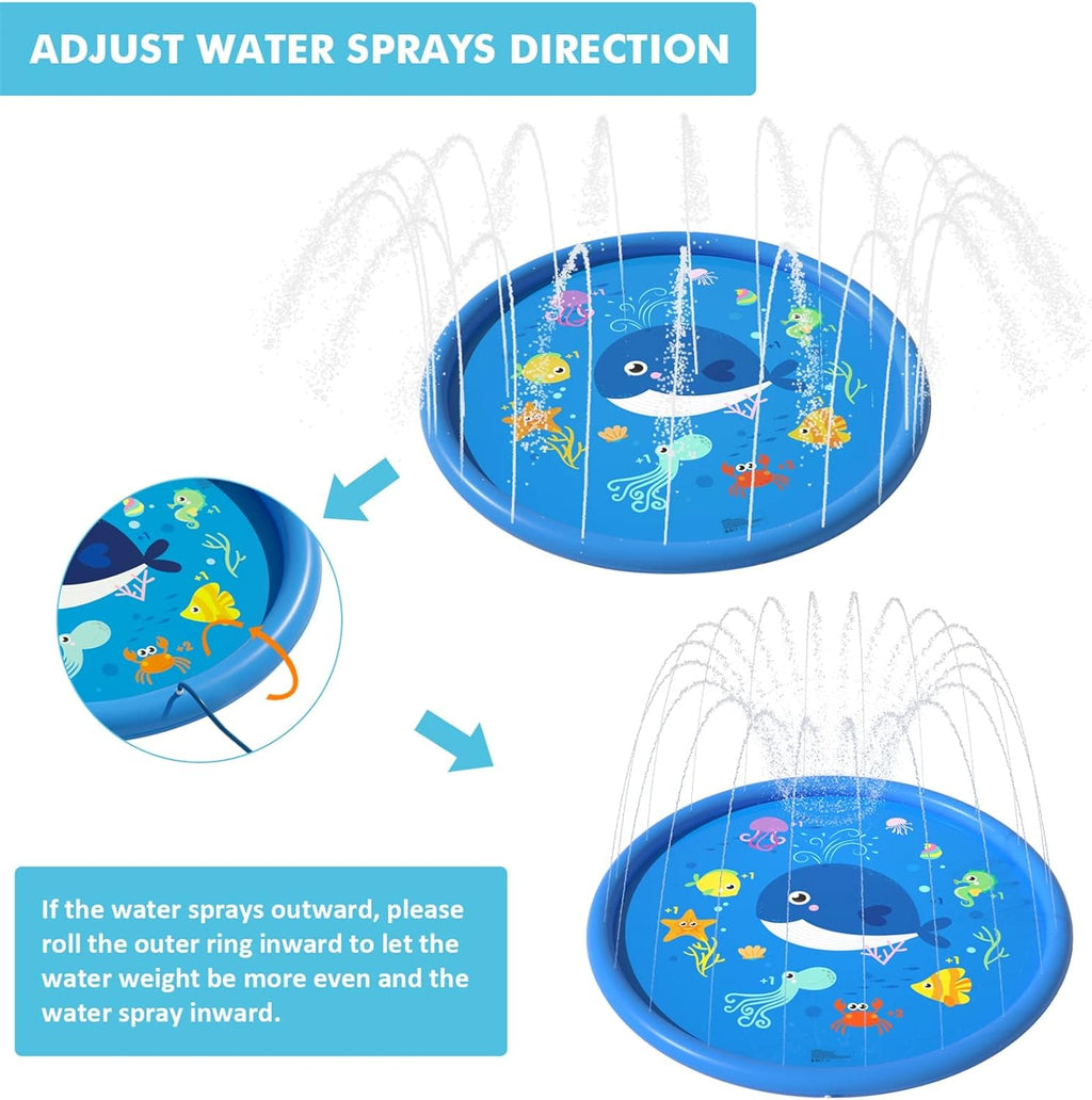 Peradix Splash Pad 170 cm Sprinkler Spielmatte Wasserpool Kinder Garten